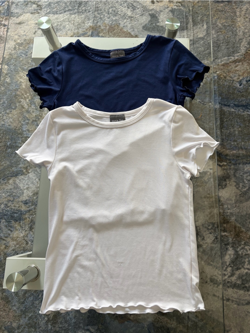 Olivia Rae Navy and White Short Sleeve Tee Duo